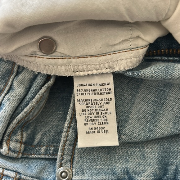 Jonathan Simkhai -River high rise, raw edge, crop organic Denim Jeans - Picture 7 of 9